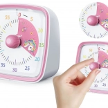 Kuchyňská minutka s alarmem a světlem s motivem jednorožce, bílo‑růžová