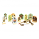 Dřevěná westernová pistole s terči VILAC