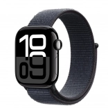 Apple Watch Series 10 GPS 42 mm hliníkový pouzdro v barvě onyx s inkoustově modrým sportovním řemínkem