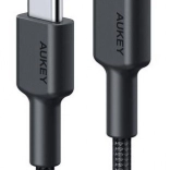 aukey usb‑c na usb‑c kabel 0,9 m s nylonovým opletem, 60 w pd, 3 a, černý